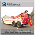 FAW 6*4 10ton flat bed road block removal truck with crane